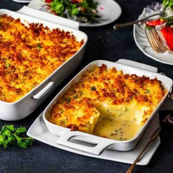 Картофельная запеканка с соусом Бешамель